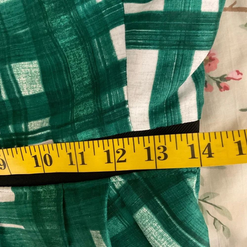 Kristin Davis Plaid Green And White‎ Pin Up Style Dress. Size 6